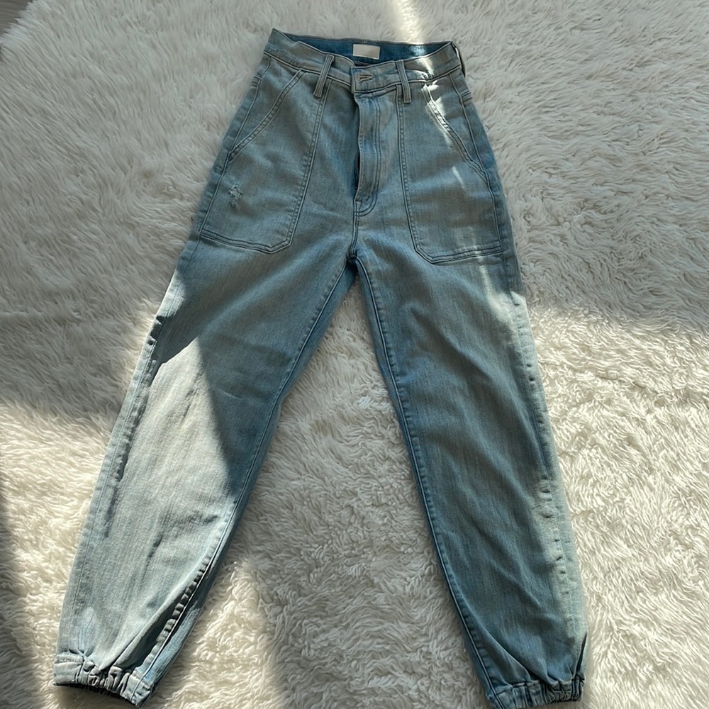 MOTHER Jeans "The Wrapper Patch Springy Ankle"